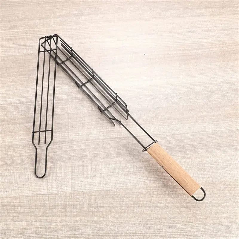 Portable BBQ Grilling Basket, Stainless Steel Nonstick Barbecue Grill Basket, Wooden Handle Barbecue Grill Basket, Barbecue Grill Mesh Rack, Coating Clamp Holder, Barbecue Picnic Camping Tools, Reusable Anti Corrosion Wooden Handle Barbecue Tool Portable BBQ Grilling Basket, Stainless Steel Nonstick Barbecue Grill Basket, Wooden Handle Barbecue Grill Basket, Barbecue Grill Mesh Rack, Coating Clamp Holder, Barbecue Picnic Camping Tools, Reusable Anti Corrosion Wooden Handle Barbecue Tool